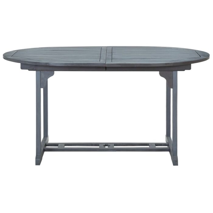 Table de jardin Gris 200x100x75 cm Bois d'acacia massif – Image 2