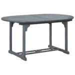 Table de jardin Gris 200x100x75 cm Bois d'acacia massif – Image 3