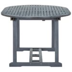 Table de jardin Gris 200x100x75 cm Bois d'acacia massif – Image 4