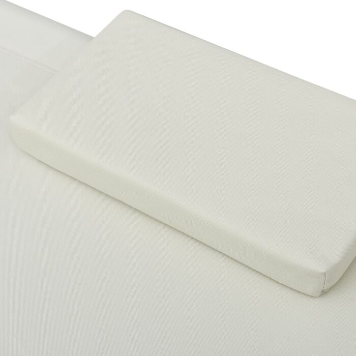 Lit de repos d'extérieur avec auvent et oreillers Blanc crème – Image 4