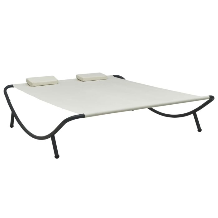 Chaise longue d'extérieur Tissu Crème – Image 1