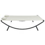 Chaise longue d'extérieur Tissu Crème – Image 2