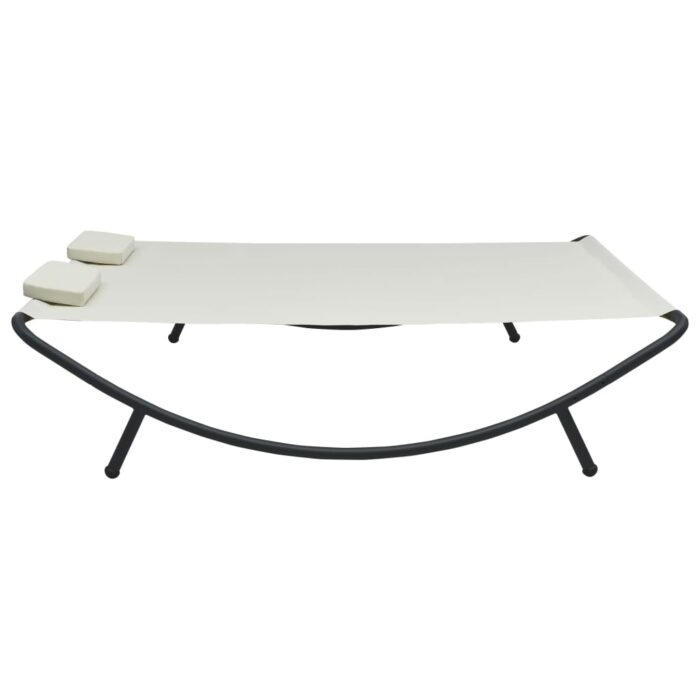 Chaise longue d'extérieur Tissu Crème – Image 2