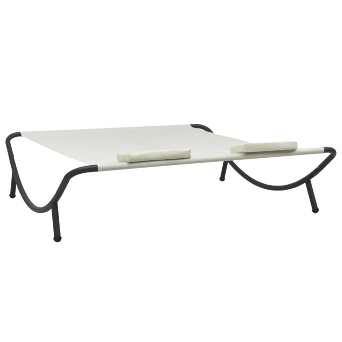 Chaise longue d'extérieur Tissu Crème – Image 3