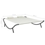 Chaise longue d'extérieur Tissu Crème – Image 6