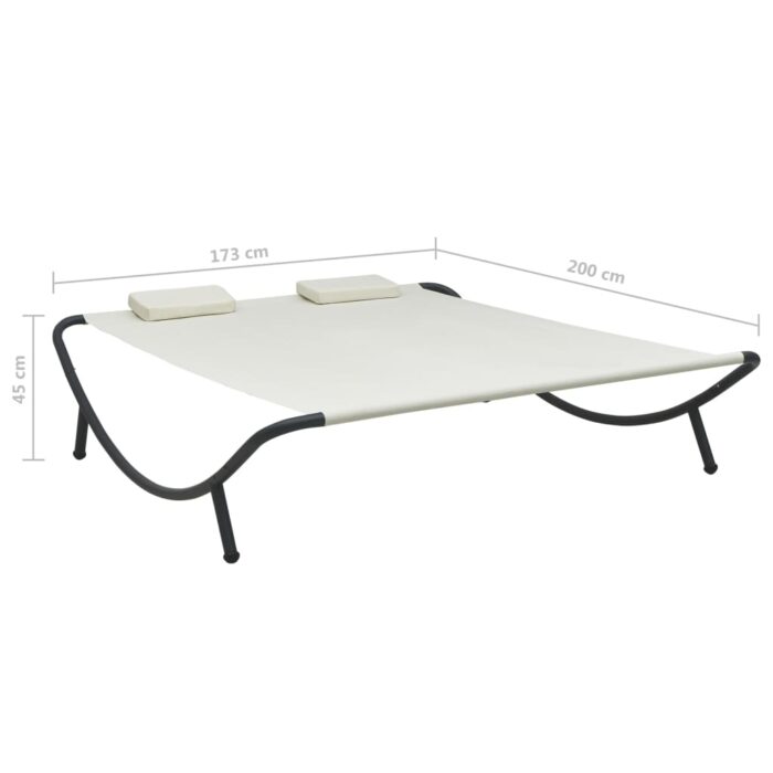 Chaise longue d'extérieur Tissu Crème – Image 6