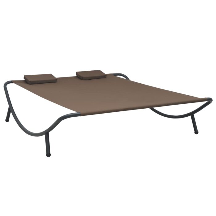 Chaise longue d'extérieur Tissu Marron – Image 1