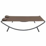 Chaise longue d'extérieur Tissu Marron – Image 2