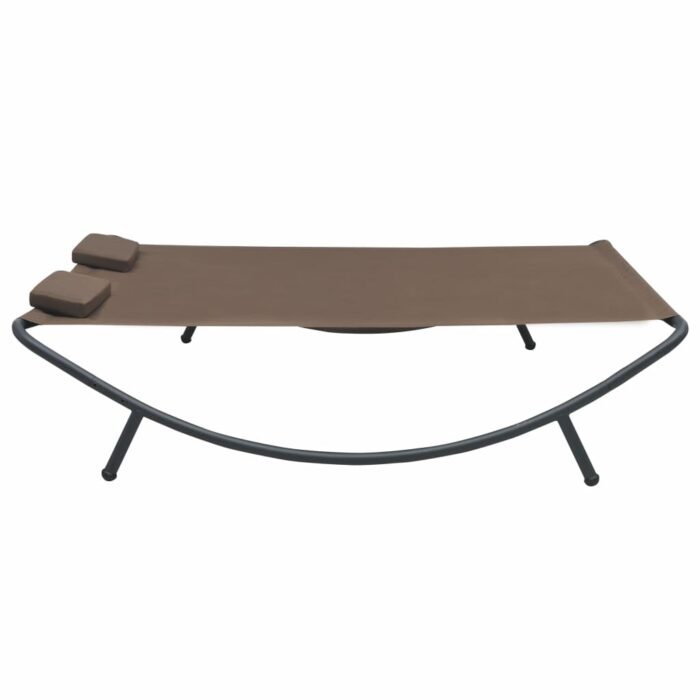 Chaise longue d'extérieur Tissu Marron – Image 2