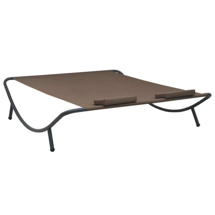 Chaise longue d'extérieur Tissu Marron – Image 3