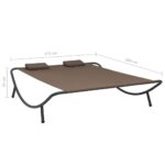 Chaise longue d'extérieur Tissu Marron – Image 6