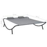 Chaise longue d'extérieur Tissu Anthracite – Image 6