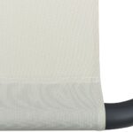 Chaise longue de jardin avec auvent et oreiller Blanc crème – Image 5