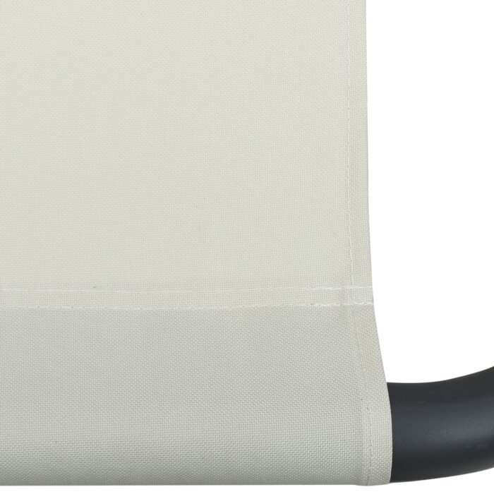 Chaise longue de jardin avec auvent et oreiller Blanc crème – Image 5