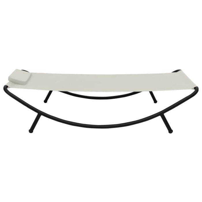 Lit de jardin crème 200x90 cm acier – Image 2