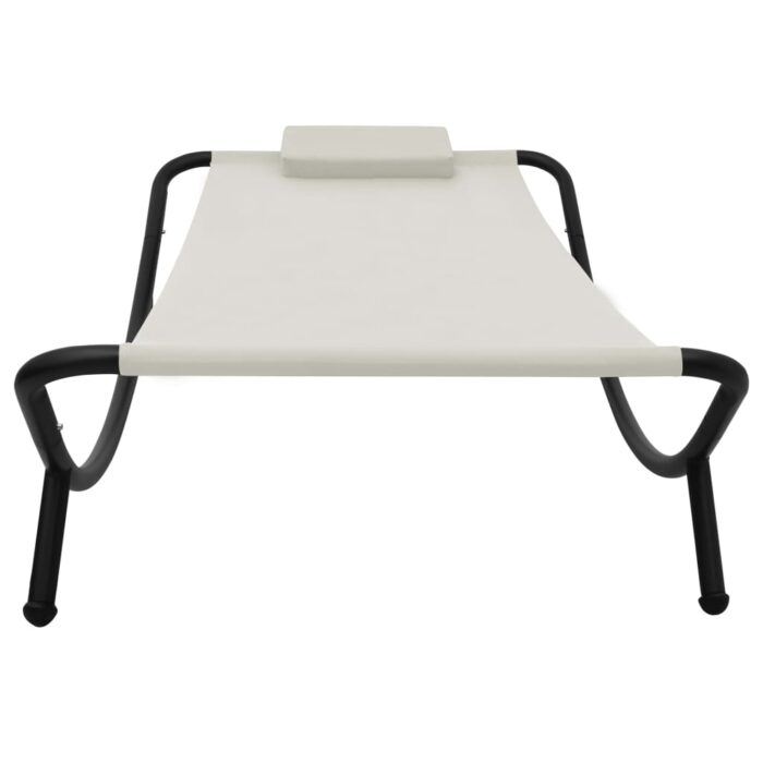 Lit de jardin crème 200x90 cm acier – Image 3