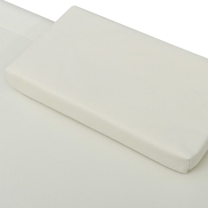 Lit de jardin crème 200x90 cm acier – Image 4