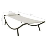 Lit de jardin crème 200x90 cm acier – Image 6