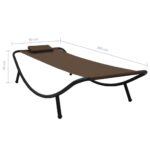 Lit de jardin Marron 200x90 cm Acier – Image 6