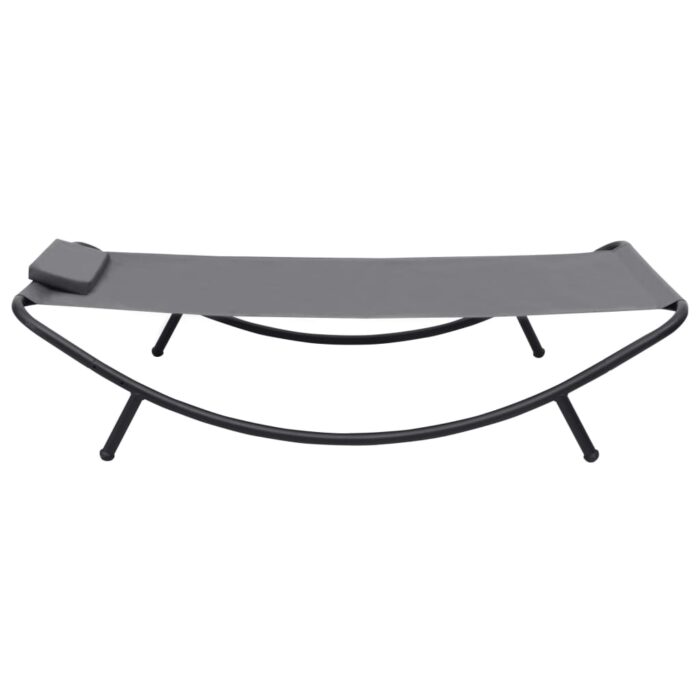 Lit de jardin Gris 200x90 cm Acier – Image 2