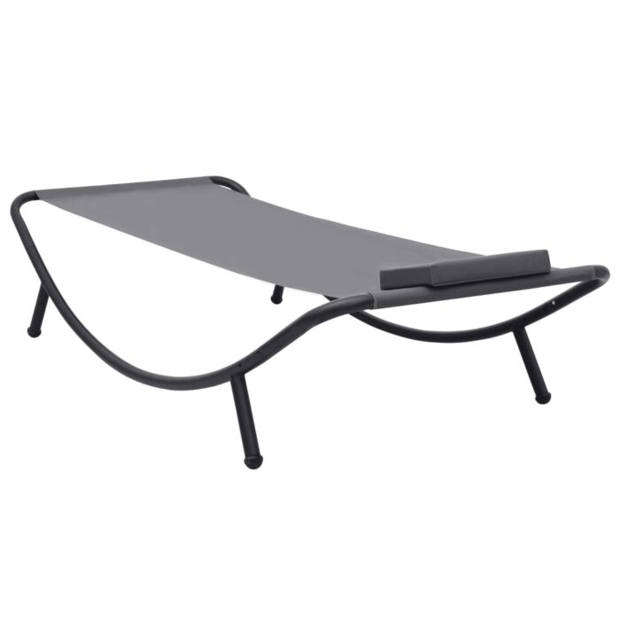 Lit de jardin Gris 200x90 cm Acier – Image 3