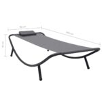 Lit de jardin Gris 200x90 cm Acier – Image 6