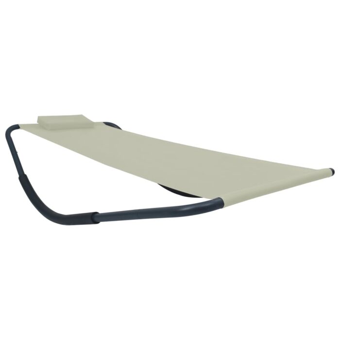 Lit de jardin Crème 200x90 cm Acier – Image 1