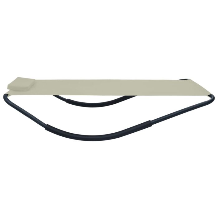 Lit de jardin Crème 200x90 cm Acier – Image 2