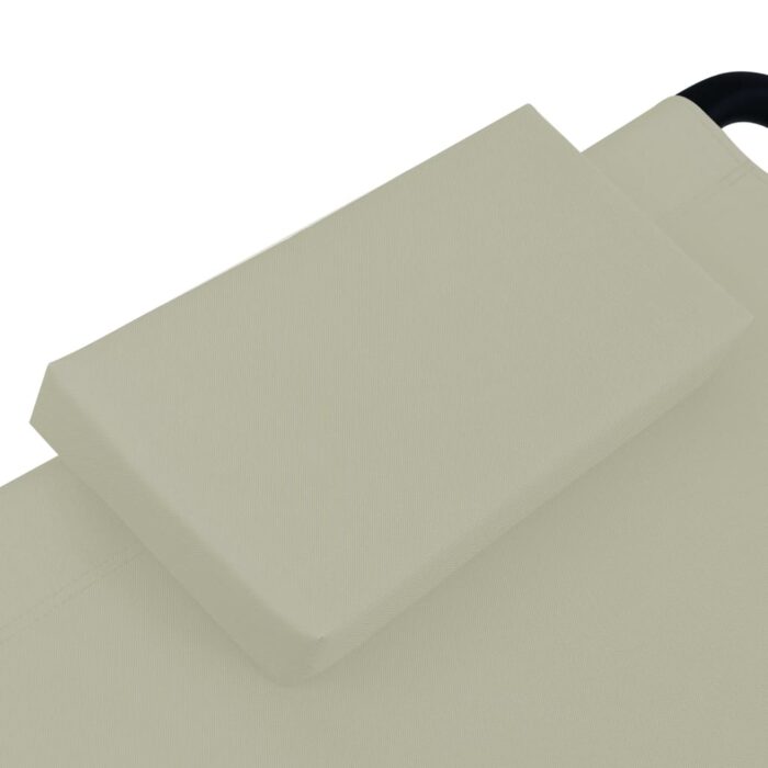 Lit de jardin Crème 200x90 cm Acier – Image 3