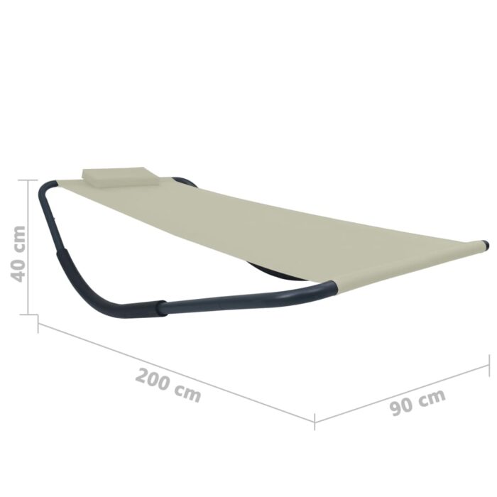 Lit de jardin Crème 200x90 cm Acier – Image 5