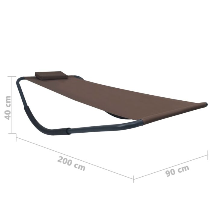 Lit de jardin Marron 200x90 cm Acier – Image 5