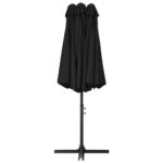 Parasol d'extérieur et poteau en aluminium 460x270 cm Noir – Image 5