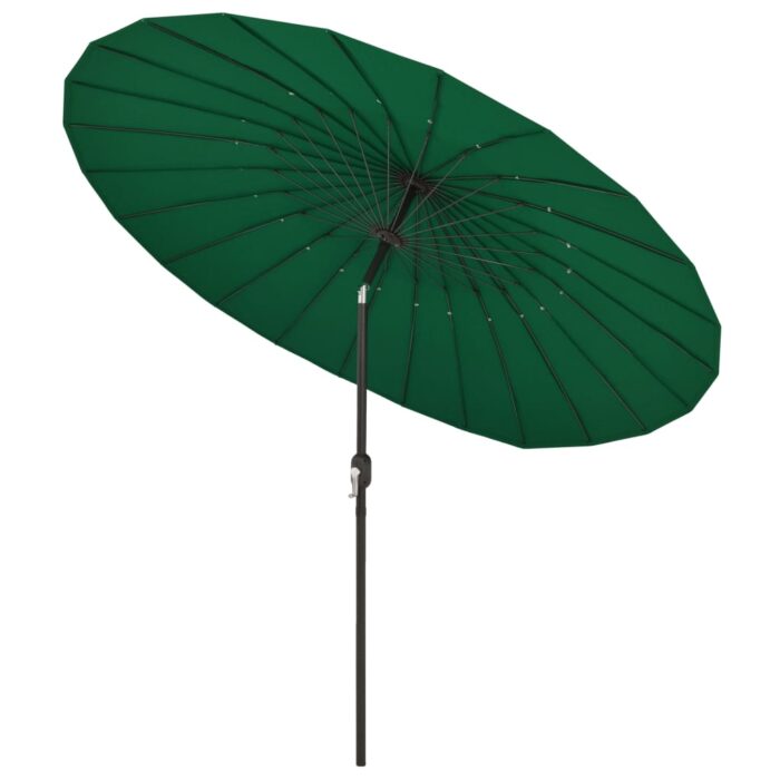 Parasol d'extérieur avec mât en aluminium 270 cm Vert – Image 3