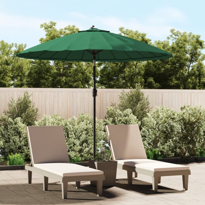 Parasol d'extérieur avec mât en aluminium 270 cm Vert – Image 1