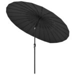 Parasol d'extérieur avec mât en aluminium 270 cm Anthracite – Image 3
