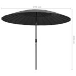 Parasol d'extérieur avec mât en aluminium 270 cm Anthracite – Image 6