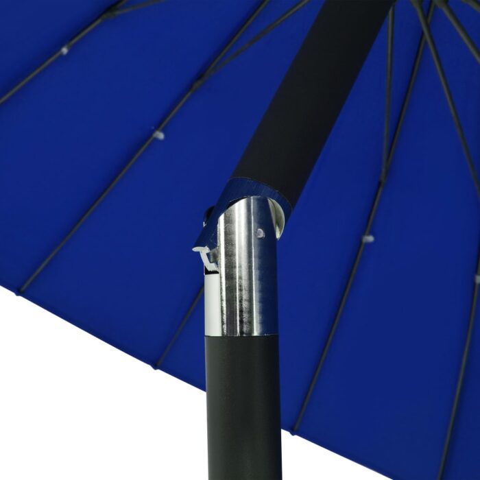 Parasol d'extérieur avec mât en aluminium 500 cm bleu azuré – Image 5