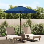 Parasol d'extérieur avec mât en aluminium 500 cm bleu azuré