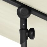 Parasol de jardin avec mât en aluminium 180x110 cm blanc sable – Image 5