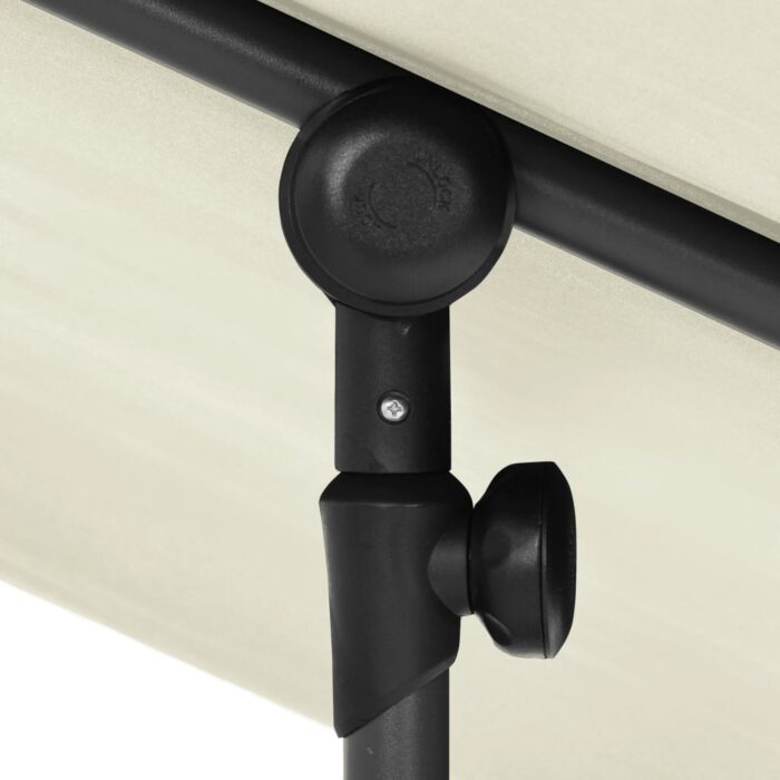 Parasol de jardin avec mât en aluminium 180x110 cm blanc sable – Image 5