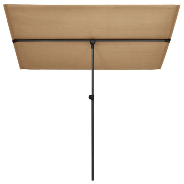 Parasol de jardin avec mât en aluminium 180x110 cm taupe – Image 2
