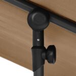 Parasol de jardin avec mât en aluminium 180x110 cm taupe – Image 5