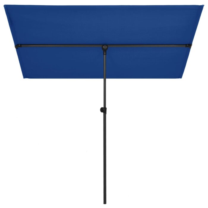 Parasol de jardin avec mât en aluminium 180x110 cm Bleu azuré – Image 2