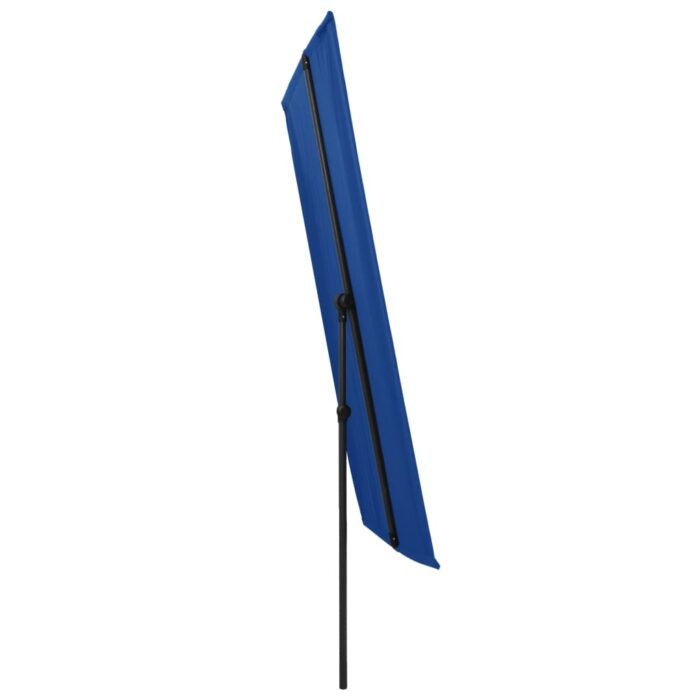 Parasol de jardin avec mât en aluminium 180x110 cm Bleu azuré – Image 3
