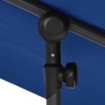 Parasol de jardin avec mât en aluminium 180x110 cm Bleu azuré – Image 5