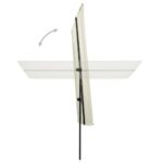 Parasol de jardin avec mât en aluminium 2x1,5 m Blanc sable – Image 4