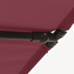 Parasol de jardin et mât en aluminium 2x1,5 m rouge bordeaux – Image 7