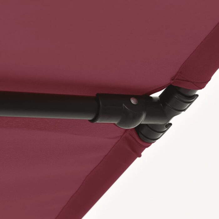 Parasol de jardin et mât en aluminium 2x1,5 m rouge bordeaux – Image 7