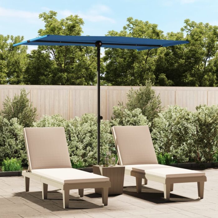 Parasol de jardin avec mât en aluminium 2x1,5 m Bleu azuré – Image 1