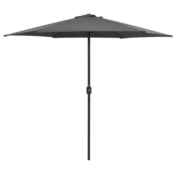 Parasol de jardin et mât en aluminium 270x246 cm Anthracite – Image 1